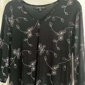 Black Embroidered Top